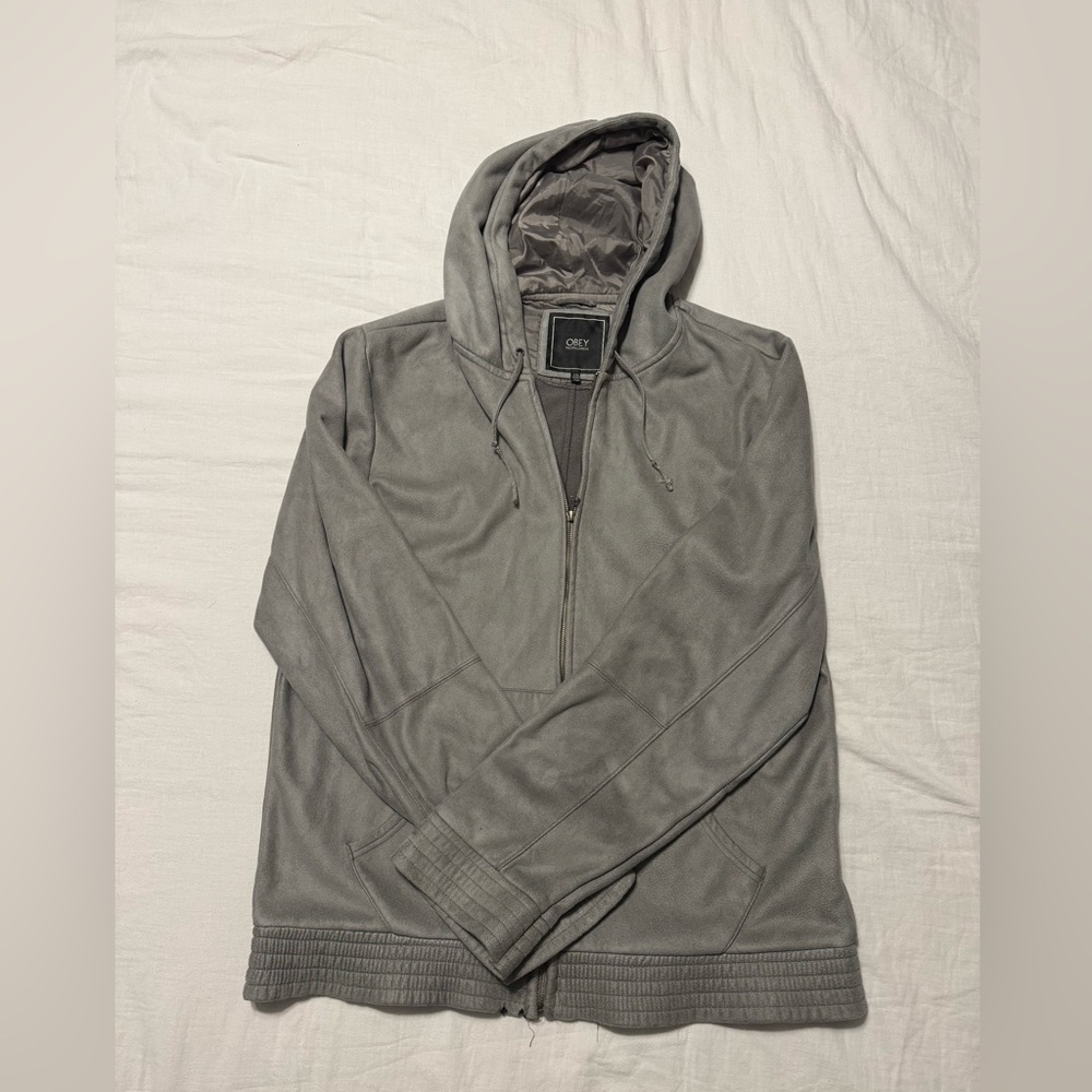 Obey Men's Gray Zip-Up Sweater